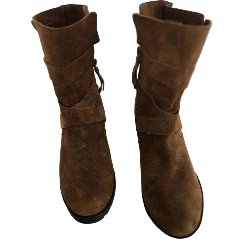 Women's Clarks Malvet Doris Brown Suede Ankle Boots Booties US 8.5